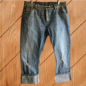 Ralph Lauren Jeans Vintage Distressed Capri Cotton 12